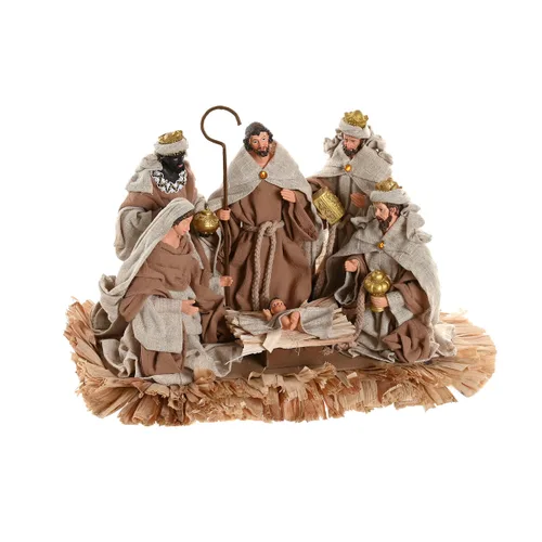 Vista 2 de Belén de Navidad Home ESPRIT Marrón Beige Resina Aluminio 40 X 24 X 23,5 CM