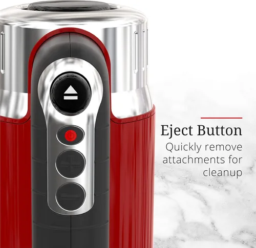 Vista 6 de Remington Russell Hobbs MX3100RDR - Batidora de mano estilo retro, 4 velocidades + Turbo Boost, color rojo