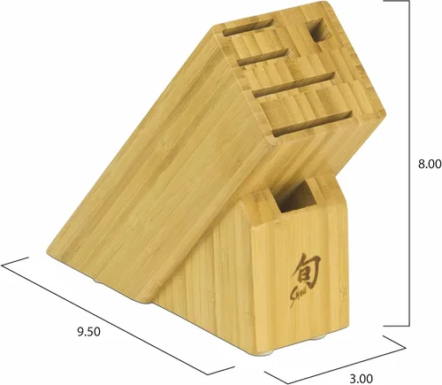 Vista 2 de Shun Bloque de cuchillos Slimline, 6 ranuras Marrón