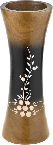 Vista 3 de Aeravida Jarrón de madera cóncava de árbol de mango de 8 pulgadas, diseño de dedalera mágica, decoración de cocina de madera de mango Jarrón hecho