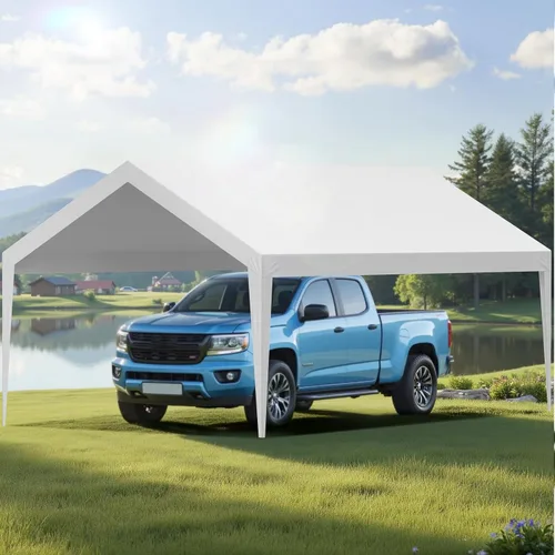 Vista 63 de VEVOR Cobertizo Tienda de Almacenamiento Exterior Portátil Resistente de 6 x 8 x 7 pies, Refugio de Cochera Garaje Impermeable con Puerta Enrollable
