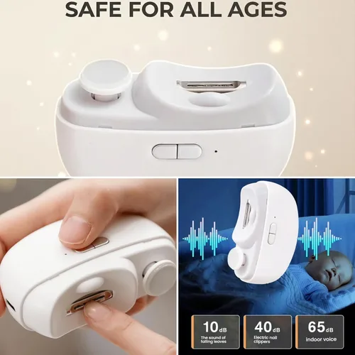 Vista 6 de Cortaúñas eléctrico para personas mayores, recortadora de uñas automática segura y recargable para uñas gruesas, ancianos, bebés, niños y mujeres