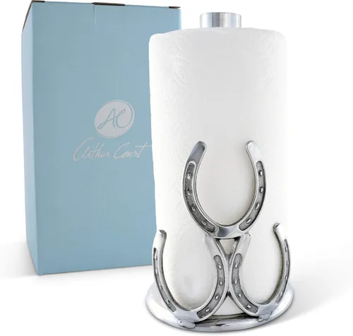 Vista 8 de Arthur Court Designs Fleur-De-Lis - Toallero de papel francés decorativo para encimera, de metal de aluminio en la encimera, 13 pulgadas de alto