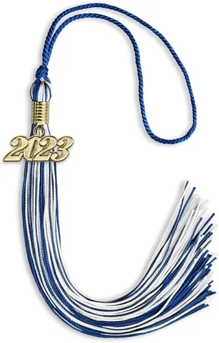 Vista 115 de Endea Graduation - Borla de doble color mixto con fecha dorada (negro/dorado antiguo, 2021)