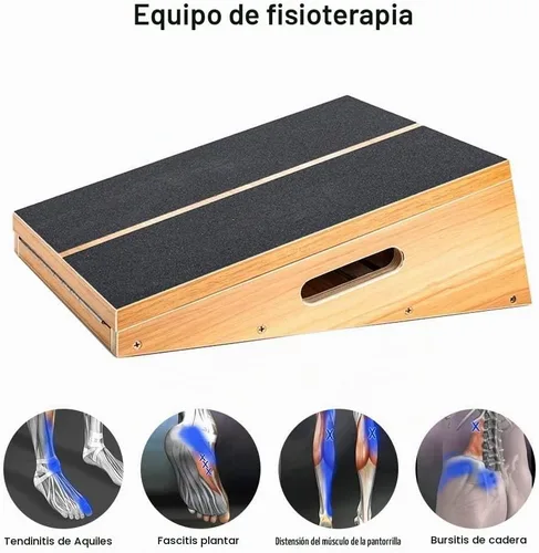 Vista 5 de StrongTek Tabla inclinada de madera extragrande, tabla inclinada ajustable y estirador de pantorrillas, tabla de estiramiento, mango lateral extra
