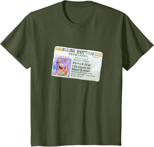 Vista 13 de SpongeBob SquarePants Camiseta con logotipo de Patrick Star Driver License King, Negro