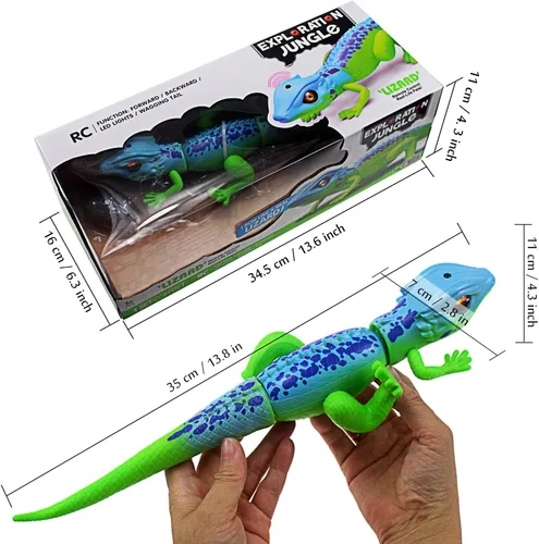 Vista 6 de Tipmant Lagarto RC Control remoto Animal Camaleón falso realista Crawlers Vehículo Truco de Halloween Navidad Broma Juguetes Cumpleaños Niños (Verde)