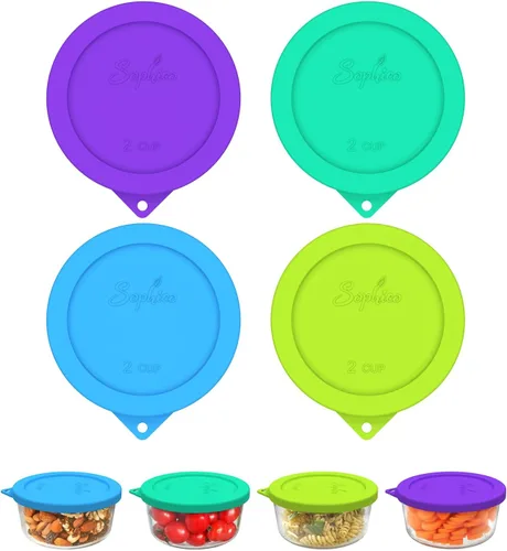 Vista 9 de Sophico - Tapas redondas de silicona para recipiente de almacenamiento de 2 tazas, reemplazo para Pyrex 7200-PC y cuencos de vidrio Anchor Hocking