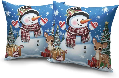 Vista 85 de Juego de 2 fundas de almohada de 16 x 16 pulgadas, diseño patriótico de bandera estadounidense con estrellas para exteriores, estilo casa de campo