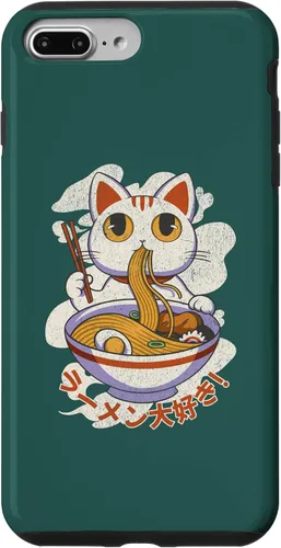 Vista 11 de Funda linda para iPhone 11 Chinese Lucky Cat Eating Ramen noodle lover anime Japón