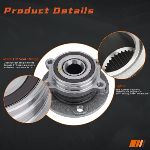 Vista 3 de 513253 Buje de rueda delantera y conjunto de cojinetes para Audi A3 TT para Volkswagen Golf/Jetta/Passat