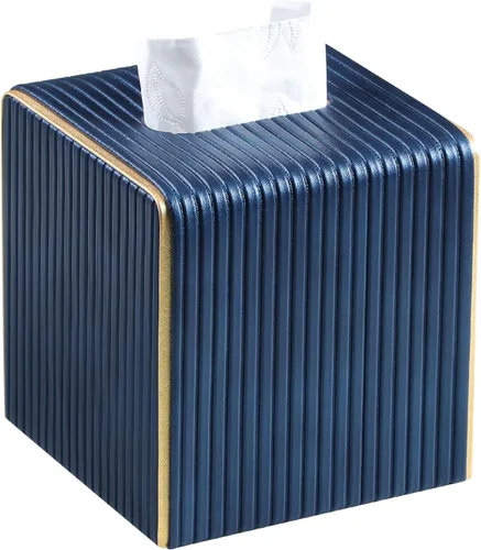 Vista 11 de Funda de Caja de Paños de Cuero PU Cuadrada, Soporte de Caja de Paños Rectangular con Cierre Magnético, Soporte de Paños Decorativo para Baño Dorado