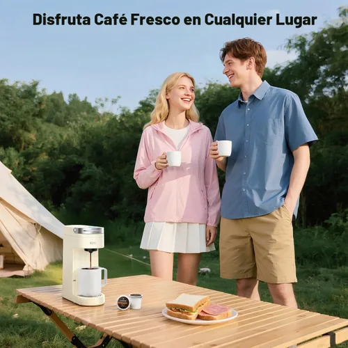 Vista 7 de CHULUX Cafetera compacta de una sola taza para cápsulas K Cup, apagado automático, color crema