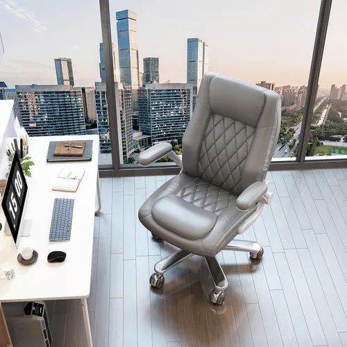 Vista 9 de GYI O205P - Silla de oficina ejecutiva de respaldo alto, silla de oficina grande y alta, 400 libras con ruedas de goma, sillas de escritorio