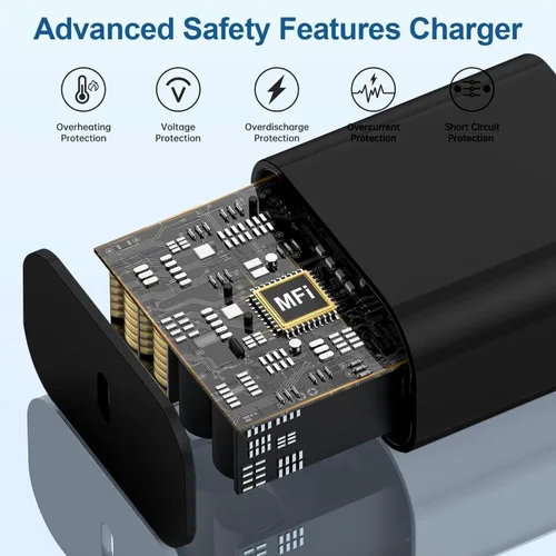 Vista 4 de Cargador USB C para Apple Watch, [certificado MFi] Cargador magnético rápido para iPhone, cable de carga USB C de 6 pies de largo y bloque