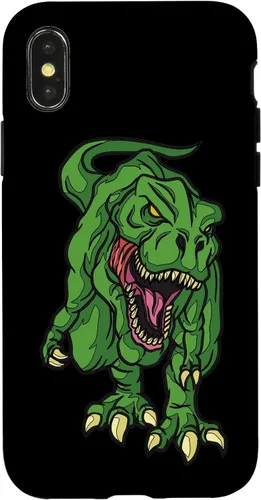 Vista 5 de iPhone 16 Green Dinosaur Illustration For Kids Cartoon Dino Case