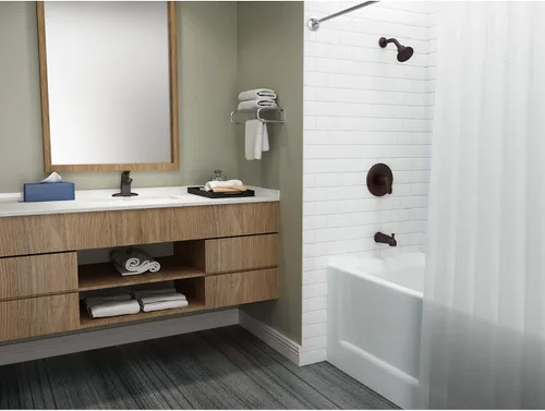 Vista 2 de American Standard 7075004.295 Colony Pro - Juego de centro de baño con mango único, níquel satinado