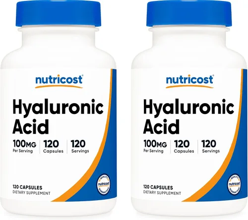 Vista 9 de Nutricost Cápsulas de ácido hialurónico de 100 mg, 120 cápsulas vegetarianas, sin gluten, sin OGM