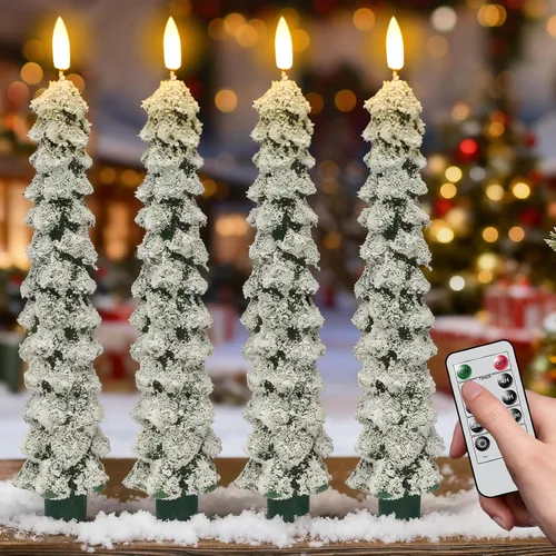 Vista 17 de Velas de Ventana Sin Llama con Control Remoto y Temporizador, Velas LED Cónicas Operadas por Batería con Ventosas Juego de 6 Velas de Ventana de A-6