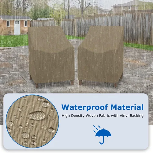 Vista 3 de SunPatio Fundas Impermeables para Sillas de Comedor de Exterior, Fundas de Servicio Pesado para Sillas de Patio para Muebles de Exterior, Fundas