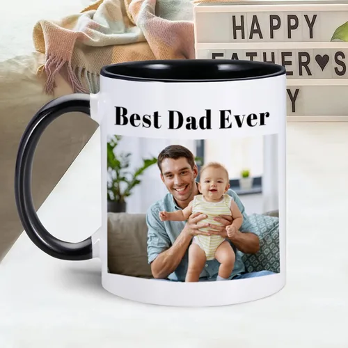 Vista 4 de Taza personalizada con foto de 11 onzas en ambos lados, taza personalizada con logotipo fotográfico, texto, regalos personalizados para Navidad