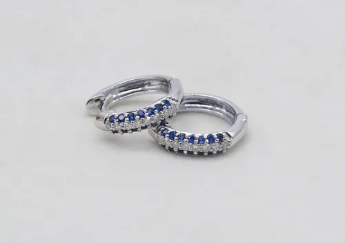 Vista 3 de Dazzlingrock Collection Juego de pendientes de aro para mujer, oro blanco de 14 quilates