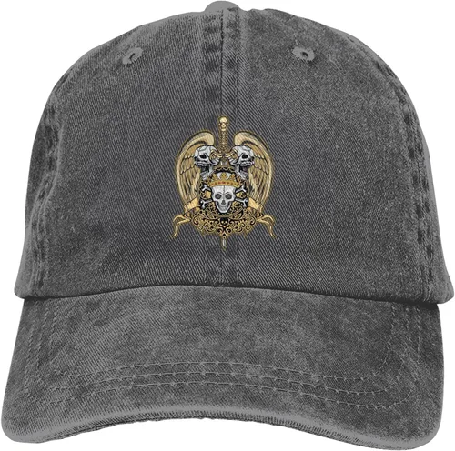 Vista 9 de Cowboy Hat Trendy Hats for Man and Women Djustable Four Season Outdoor Baseball Cap of Hell Skull with Angel Deep Heather