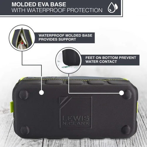 Vista 3 de Lewis N. Clark Travelflex Toiletry Kit, Makeup Bag, Shower Caddy + Travel Organizer for Luggage, Carry-on or Suitcase, Open Zip Top, Charcoal