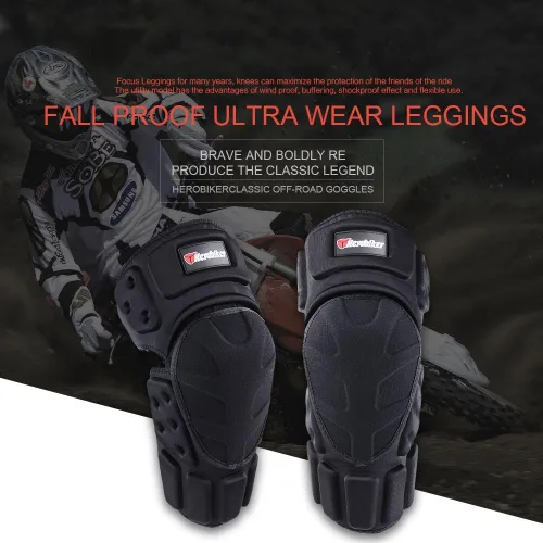 Vista 7 de herobiker Moto rodilleras negro motocicleta rodilleras de protección Motocicleta Motocross Bicicleta Pads Rodilla Pads Protector guardias