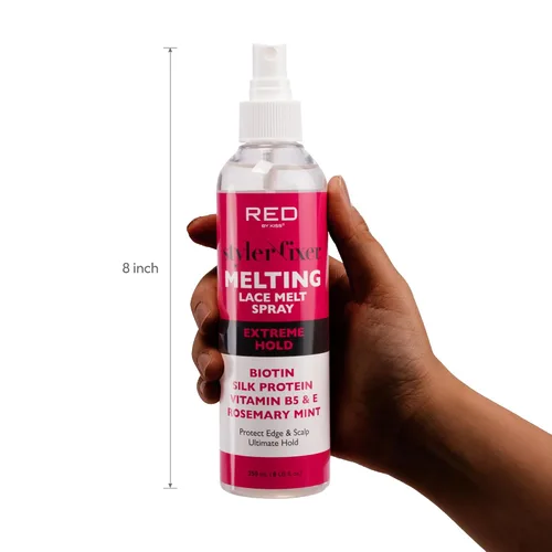 Vista 5 de Kiss Lace - Spray de fusión y sujeción, adhesivo fuerte para el cabello para pelucas, pegamento frontal sin pegamento (fijación extrema)