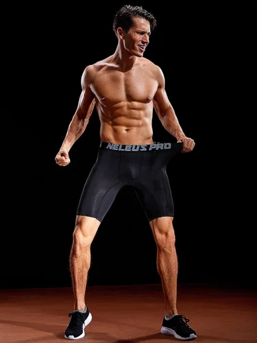 Vista 5 de NELEUS Paquete de 3 pantalones cortos de compresión para hombre