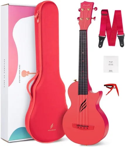 Vista 13 de Enya NOVA U MINI 21-Inch Carbon Fiber Soprano Travel Ukulele, Black Negro