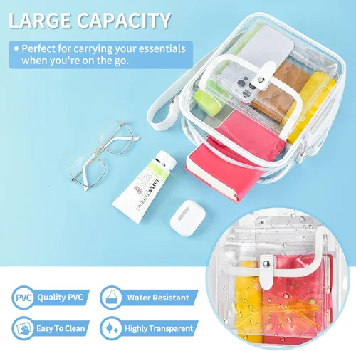Vista 2 de SPODEARS Bolsa transparente aprobada para estadios, bolsa transparente para conciertos, festivales, deportes, eventos, eventos
