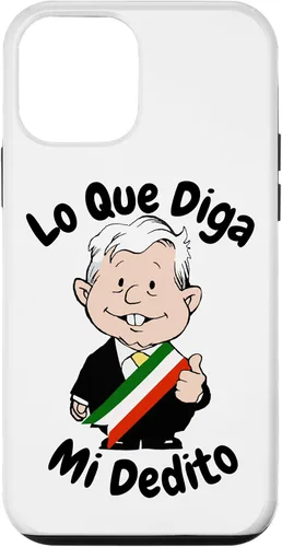 Vista 16 de Funda para iPhone 16 Lo Que Diga Mi Dedito Divertida Caricatura AMLO Amlito México 4T