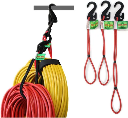 Vista 4 de Cordones para enganchar y colgar - Cordones de almacenamiento y organización - para colgar mangueras, cables, escaleras, bicicletas, herramientas