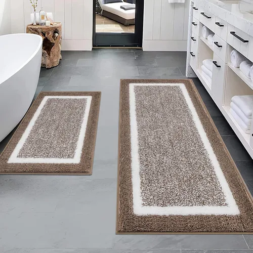 Vista 58 de Pauwer Juego de baño, alfombras de baño antideslizantes, alfombras de ducha absorbentes para suelo de baño, bañera y ducha, color azul aguamarina