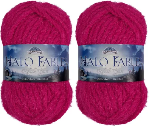 Vista 52 de JubileeYarn Halo Fables Yarn - 100g/Skein Bulky Polyester - North Wind Sun - 2 Skeins