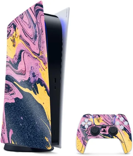 Vista 50 de MightySkins - Skin para juegos con purpurina brillante para PS5 y PlayStation 5, ágata amatista, acabado duradero con purpurina de alto brillo