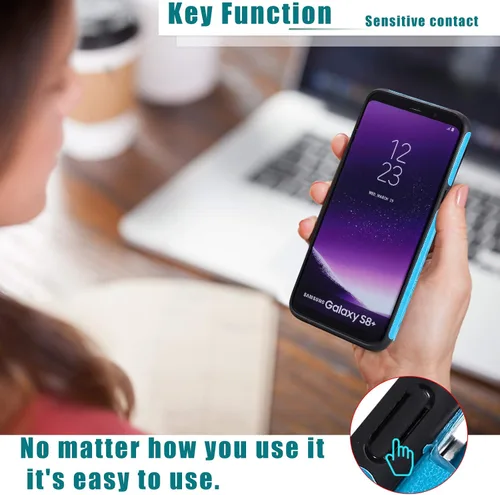 Vista 7 de Funda para Samsung S8, funda trasera magnética de flores en relieve para Galaxy S8 Kickstand Wallet Case para mujer con tarjetero y funda protectora
