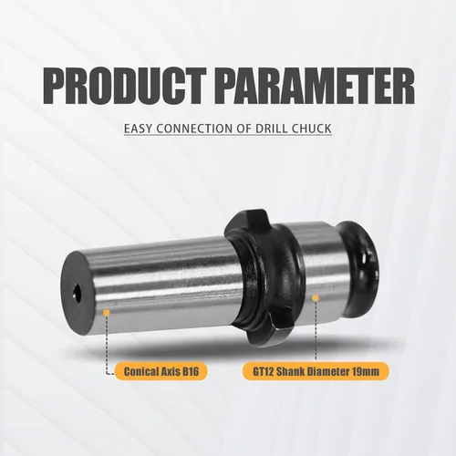 Vista 3 de ZAC Adaptador de Portabrocas de Taladro GT12, Compatible con Máquina Roscadora Eléctrica M16R, Metal, Incluye Llave de Portabrocas, Adaptador
