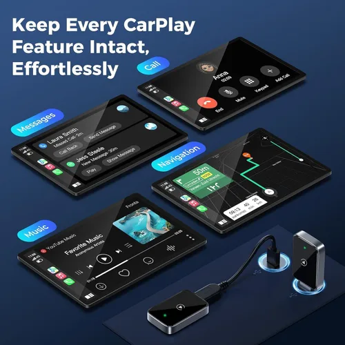 Vista 7 de Car Wireless CarPlay Adapter for BMW X3 X4 X5 X6 2017-2023 2024 2025, Plug & Play, Play Stable Connection No Latency, Converts Wired to