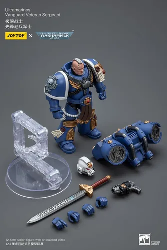 Vista 6 de Warhammer 40K: Ultramarines Vanguard Veteran Sergeant Figura de acción a escala 1:18