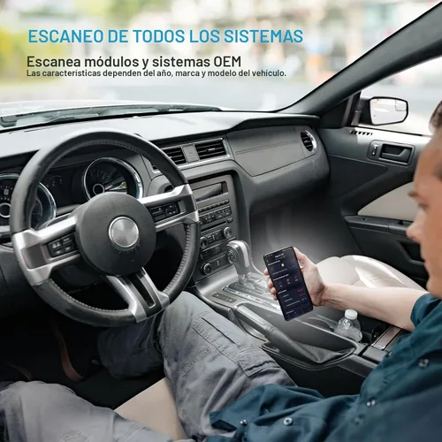 Vista 2 de BLCKTEC 430 Escáner Bluetooth OBD2 para iPhone y Android, sin cuota de suscripción, lector de códigos OBDII para automóvil, diagnostica el motor