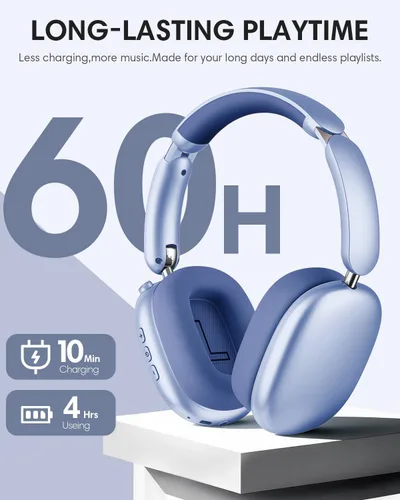 Vista 5 de Wentronic Y02 Auriculares inalámbricos con cancelación activa de ruido Azul