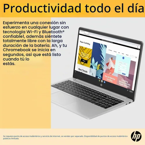 Vista 3 de Laptop HP Chromebook 15 de 15,6", Intel N200, 8 GB de RAM DDR5