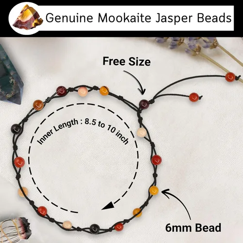 Vista 177 de Amazing Gemstone Crystal Anklet Ankle Bracelets for Women - Waterproof Beaded Healing Crystal Anklets, Plus Size Chakra Gemstone Bead Anklet