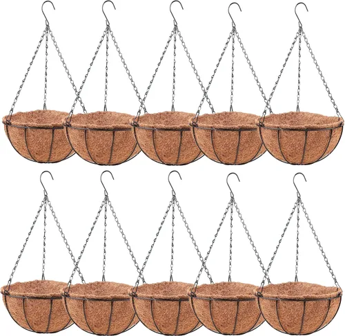Vista 12 de LaLaGreen - Cestas colgantes para plantas (8 pulgadas, 2 unidades)