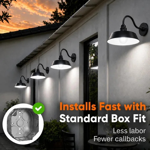 Vista 6 de 14 pulgadas. RLM Warehouse - Pantalla con brazo de cuello de cisne y bombilla Led A19 5000K de 9W