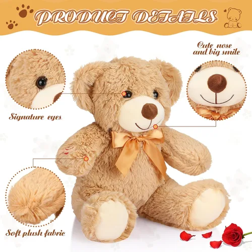 Vista 4 de Liliful Oso de Peluche de 12 Pulgadas con Grabación de Voz Memorial Oso de Peluche Grabable Conmemorativo de 30 Segundos Animal de Peluche Grabadora