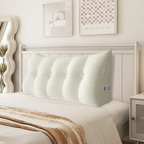 Vista 18 de Almohada de cuña para sentarse en la cama, almohada de lectura para adultos, soporte para respaldo, almohada de cabecero, sofá cama, cojín de Negro